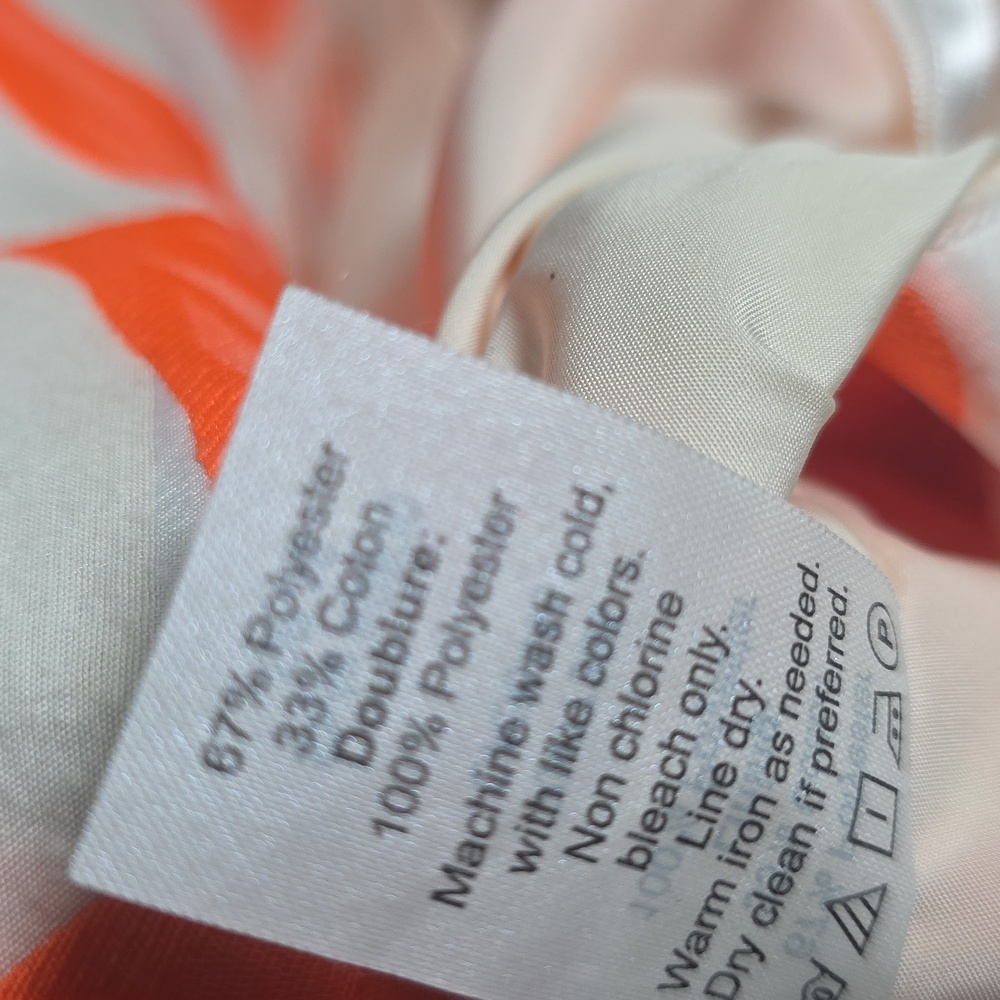 J. Crew Orange Floral Taffeta Skirt Size 10 - Picture 9 of 10